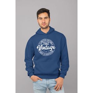 2002 Jaar Navy Hoodie Heren - Maat M - Aged Vintage - Verjaardag Cadeau Mannen - Limited Edition