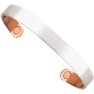 Magneet Armband Brushed Zilver Magnetic