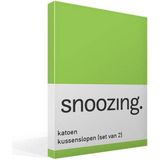 Snoozing - Katoen - Kussenslopen - Set van 2 - 60x70 cm - Lime