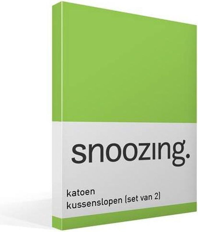 Snoozing - Katoen - Kussenslopen - Set van 2 - 60x70 cm - Lime