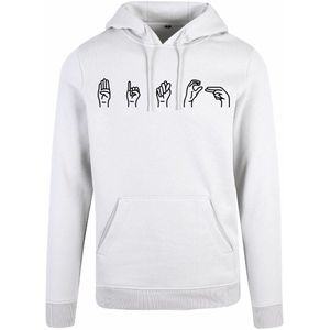 7311 - Hoodie - Gebarentaal; Bitch-White-M