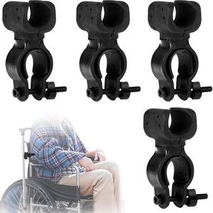 4 stuks wandelstokbeugel - Wandelstokbeugel - Rollator - Beugel voor koplampbeugel - Wandelstokbeugel - Wandelstokbeugel - Universele wandelstokbeugel - Beugelaccessoire voor universele wandelstok, elektrische rollator - Zwart