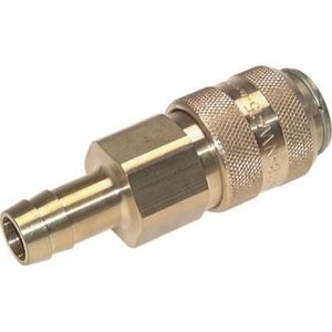 Messing DN 15 Luchtkoppeling Snelkoppeling 25 mm Slangpilaar Double Shut-Off - CLS15-H-B-SV-P-25