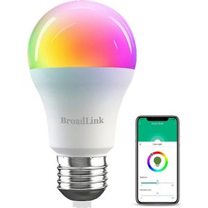 Slimme RGB Dimbare LED Gloeilamp - 10W, Bewaterd via Wi-Fi, Compatibel met Alexa en Google Home - E27 A60