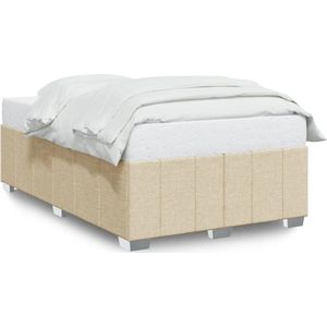 vidaXL - Bedframe - stof - crèmekleurig - 120x190 - cm