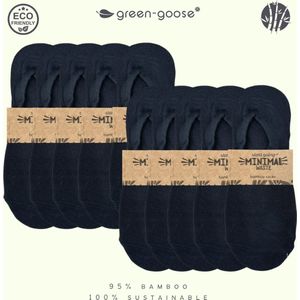 green-goose® Bamboe Footies Dames | Lange Footies | 10 Paar | Zwart | Enkelsokken | Duurzaam Ademend Materiaal