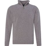 Barbour - Trui - Beige - Merinowol - Opstaande Kraag - Half Zip