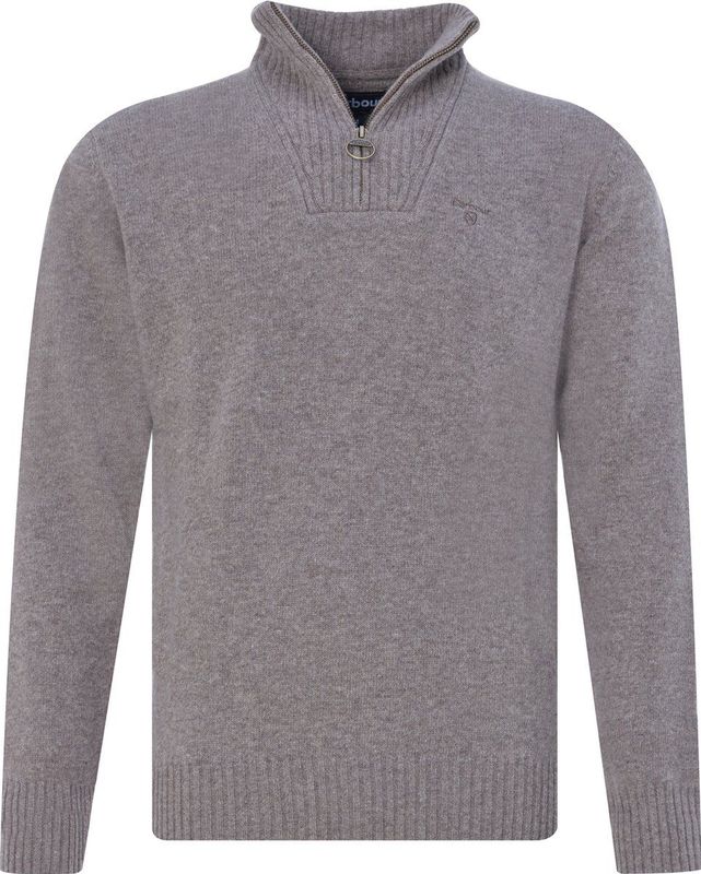 Barbour - Trui - Beige - Merinowol - Opstaande Kraag - Half Zip