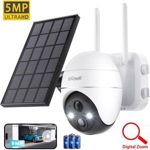 ieGeek Buiten Draadloze WiFi Bewakingscamera Batterij - Zonnepaneel - 5MP Buiten Solar Camera 2,4GHz -Direct PIR Alarm - Sirene - Nachtzicht - Twee-weg Audio