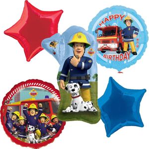 Amscan – Brandweerman Sam – Ballon set – 5-Delig – Helium ballon – Folieballon - Happy Birthday - Versiering - Kinderfeest.