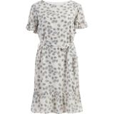 usha midi-jurk met ruches