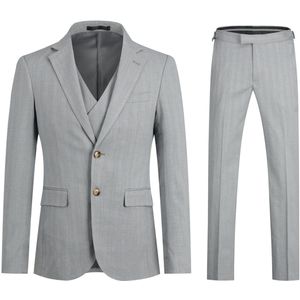 Allthemen Gestreept Driedelig Pak - Dubbele Spleten - XS