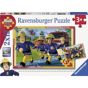 Ravensburger puzzel Brandweerman Sam en zijn team - 2x12 stukjes - kinderpuzzel