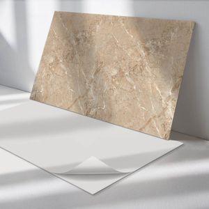 Wallfluent Vinyl Wandpaneel - Natuurlijk marmerpatroon Vinyl Wandbekleding - 100 cm x 50 cm - Beige PVC wandpaneel - 1 stuk - Rechthoekig Wandbekleding Vinyl - Texturen Wandpaneel - Zelfklevend Muurpaneel - Wandpaneel Keuken en Badkamer