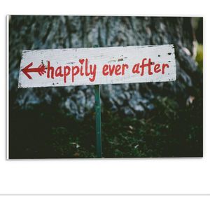 Forex - ''Happily Ever After'' Bord met Pijl - 40x30cm Foto op Forex