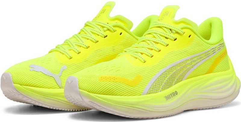 PUMA - VELOCITY NITRO 3 - Hardloopschoenen - Geel/Wit - Rubberen Buitenzool