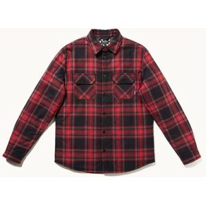 Chet Rock Flannel Check Over Shirt Heren Flanellen overhemd - rood/zwart - S