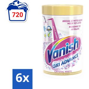 Vanish Oxi Advance - Kristalwit - Vlekkenverwijderaar Poeder - Zonder Bleek - 1.2 kg - Voordeelverpakking - 6 stuks