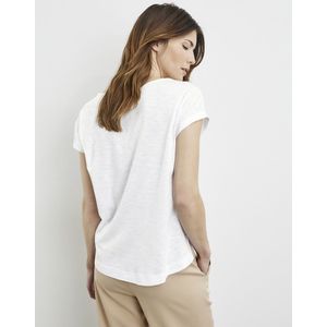 GERRY WEBER Dames Shirt met korte mouwen weiß/weiß-40
