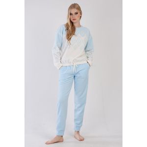 Vienetta - Dames Fleece Pyjama Set, Lange Mouwen - S