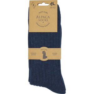 Heren Alpaca - Zeer warme én zachte sokken - 2 paar - maat 43/46 - marine - hoge kwaliteit - warmteregulerend - duurzame sokken - kerstgeschenk - cadeau