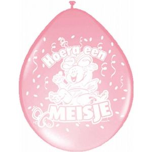 8x Ballonnen geboorte meisje baby thema - versieringen - kraamfeest / babyshower