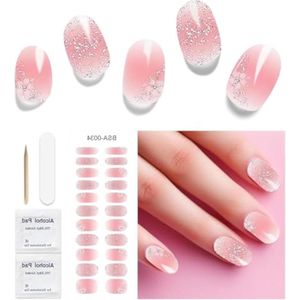Roze Sakura Gel Nagel Sticker Kit - 22 stuks Zelfklevend Uv Nagelfolie