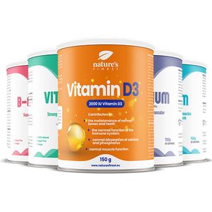 Nature's Finest Vitamine Pack - Immuniteit versterken - Spierfunctie - Energieproductie - Botgezondheid - Vitamine D3 - Magnesium - Calcium - Vitamine C - B-complex - Zonder toegevoegde suikers - Natuurlijk