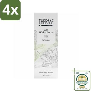 Therme - Zen White Lotus - Badolie - Verzorgend - Verfrissend - 100ml - Voordeelverpakking - 4 stuks - Ontspannen - Wellness