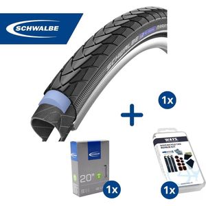 Fietsband - Schwalbe - Buiten- & binnenband - Marathon Plus & AV6 - 20 inch x 1.10 - 1.50 - 40 mm - Met plaksetje