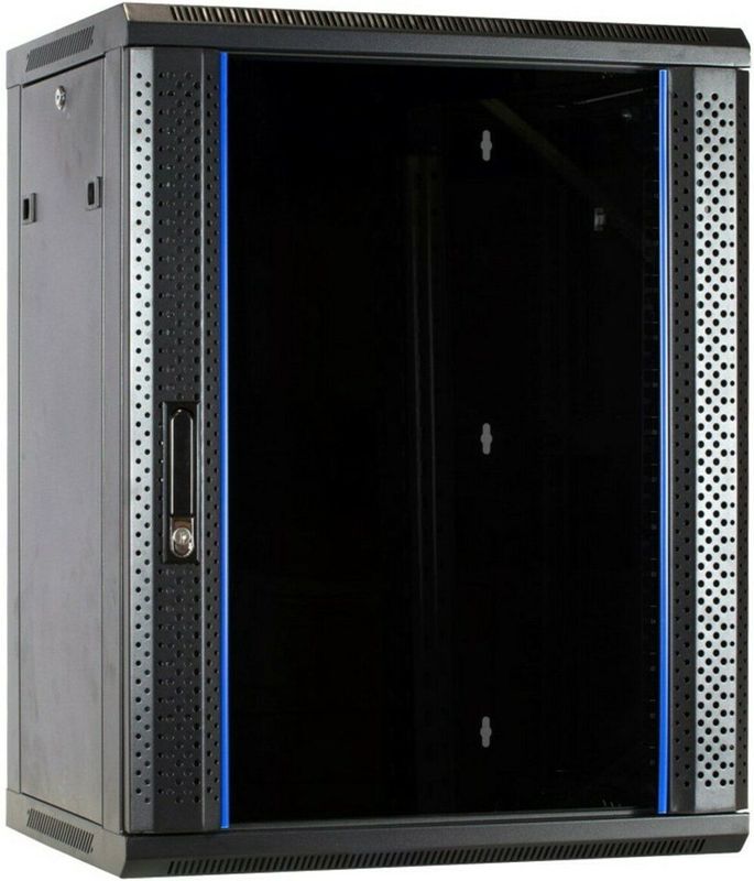 DSIT 15U wandkast met glazen deur 600x600x770mm (BxDxH) - serverbehuizing - serverrack - serverkast - 19 inch
