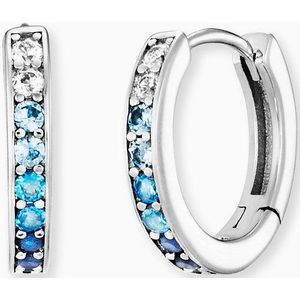 Engelsrufer Oorbellen 925 zilveren oceaan met zirkonia in 2 maten - Ø 21 mm