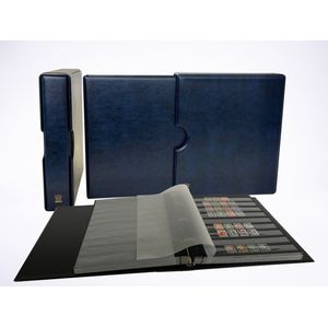 Importa Luxe Losbladig Insteekalbum + Luxe Cassette - de Luxe Blauw - voorzien van 25 losbladige insteekbladen - postzegels verzamelen
