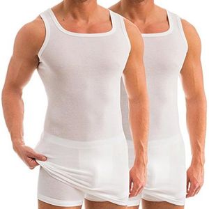 Extra lange heren onderhemden van katoen/modal - 2-pack