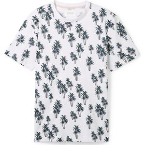 TOM TAILOR allover printed linen t-shirt Heren T-shirt - Maat XXXL