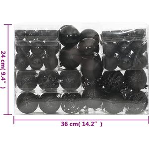 vidaXL-111-delige-Kerstballenset-polystyreen-zwart