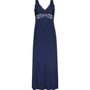 Hunkemöller Dames Nachtmode Slipdress Nora Lace Long - Blauw - maat 2XS