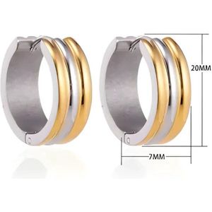 Aramat Jewels Oorringen - Stalen oorringen Bicolor uniseks - Roestvrij staal - Mannen - Volwassenen - 3