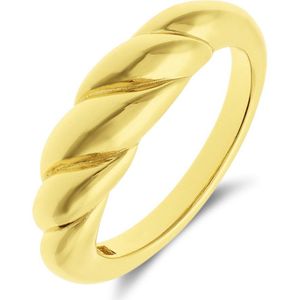 Lucardi - Croissant Ring - Zilver - Goudkleurig - 925 Zilver