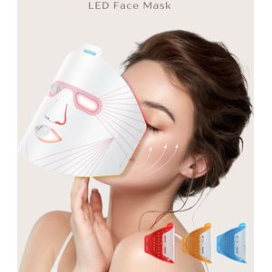 Skinovation LED Therapie Masker – Gezicht – 3 Lichtkleuren (rood/blauw/geel) | Anti-Aging, Acne & Wallen – Thuis Salonresultaat