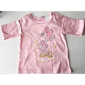 Minnie Mouse Baby T-shirt Roze Maat 12 Maanden