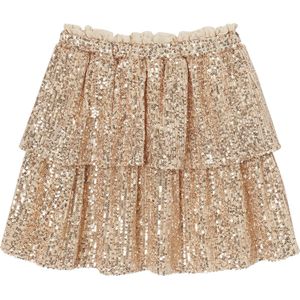 Meisjesrok - Goud - Met Ruches - Met Pailletten - Voor Kerst