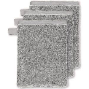 vtwonen Groove set a 3 washandjes - Antraciet - 16 x 22 cm set van 3