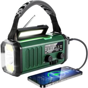 LumiWay Noodradio - Build In Powerbank - 10.000mAH - Solar Opwindbaar - Zonneenergie Radio - Draagbare Noodpakket - Kompas - Draagbaar Noodrantsoen - Ingebouwde Led Verlichting