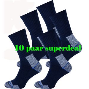 WeirdoSox - Werksokken heren met versterkte hiel en teen - 10 paar - Marine - Sokken Heren - Maat 47/50