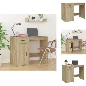 vidaXL Bureau Sonoma Eiken - 100 x 49 x 75 cm - Met lade en kastje - Bureau