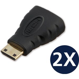 Techvavo® Set van 2 - Mini HDMI naar HDMI Verloopstekker - Mini HDMI Adapter - Mini HDMI Connector