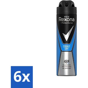 6 x Rexona Men - Deodorant Spray - Motion Sense - Cobalt Dry - Anti-Transpirant & Perspirant - 150ml - Anti-transpirant - Deodorant - Mannen - Frisse Geur - Langdurige Bescherming