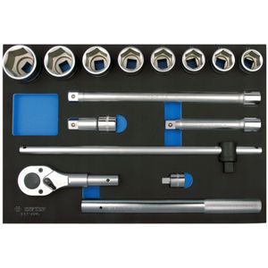 King Tony 14-delig 3/4"" DOP 6-kant kort 33-50mm met toebehoren