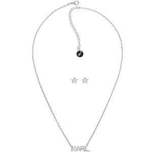 Karl Lagerfeld Karl Star Box set necklace & Earrings Silver Swarovski - Dames - Ketting - Oorbellen - 5512307 - Zilverkleurig - Swarovski